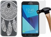 MP Case glasfolie tempered screen protector gehard glas voor Samsung Galaxy J7 2017 + Gratis Spring TPU case hoesje voor Samsung Galaxy J7 2017