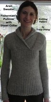 Aran Vests and Sweaters - Aran Sweater Fisherman's Pullover with Shawl Collar Knitting Pattern