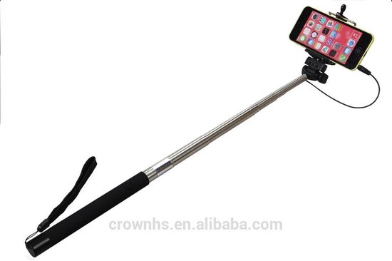 Perche à Selfie - Pliable - Compacte - Avec connexion jack audio 3,5 mm -  Câble 