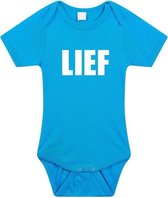 Lief tekst baby rompertje blauw jongens - Kraamcadeau - Babykleding 56 (1-2 maanden)