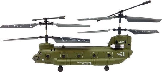 bemanning Inwoner verfrommeld Afstandbestuurbare helicopter Chinook (3-kanaals) - Micro model - Lengte 26  cm. | bol.com