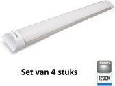 Geïntegreerde LED Buis 120cm 6000K | Daglicht|Set van 4 stuks