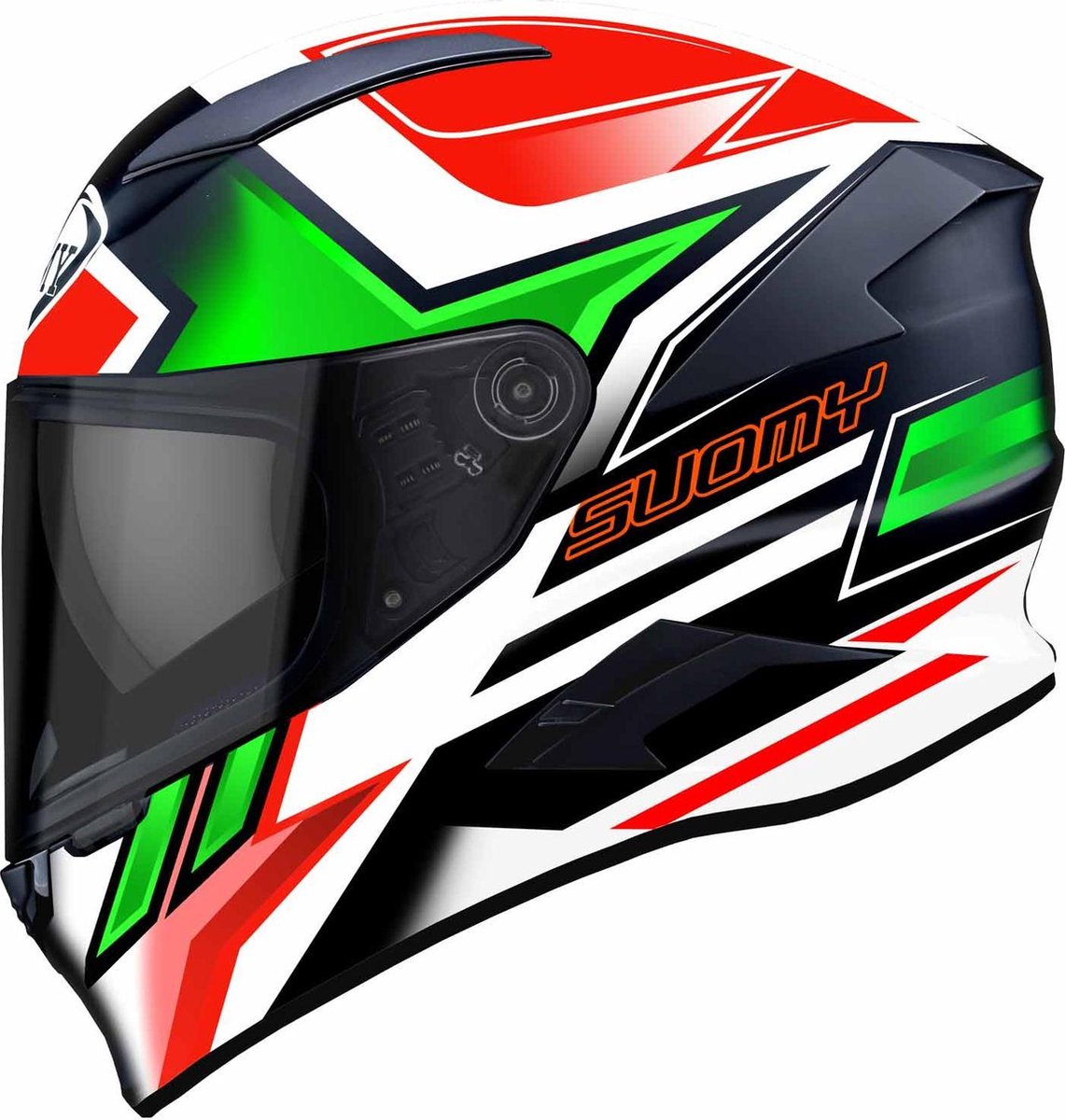 Suomy Speedstar Asymmetric Wit Rood Groen Integraalhelm - Motorhelm - Maat S
