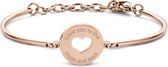CO88 Collection Inspirational 8CB 90336 Stalen Armband met Hanger - Hart en Love You to The Moon and Back 17 mm - One-size - Rosékleurig