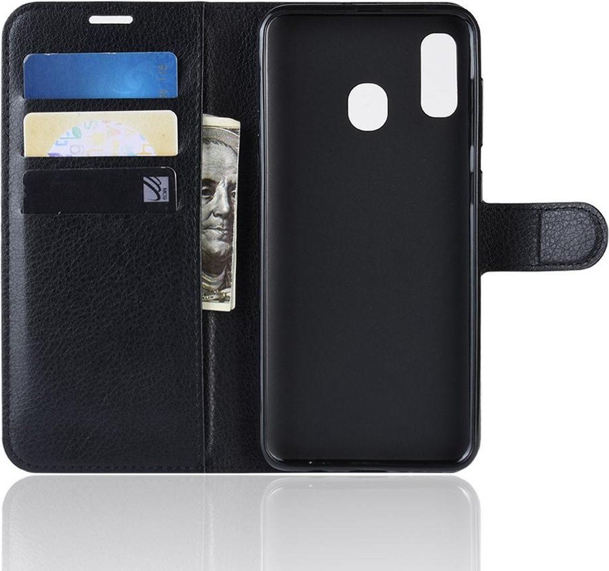 Book Case - Geschikt voor Samsung Galaxy A40 Hoesje - Zwart