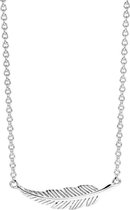 Silventi 960170652 Zilveren Collier met Hanger - Veer - 42 + 3 cm - Zilverkleurig