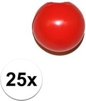 25x Rode clownsneus/neuzen zonder elastiek