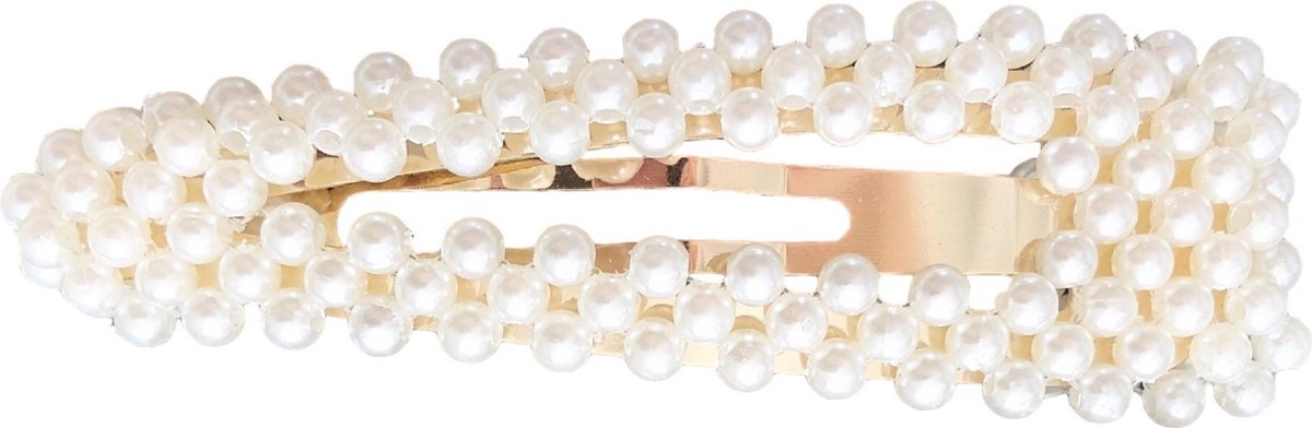 Kraagjeskopen.nl® Haarspeld met Parels Goud 1 stuks - Haarclip Haarspeldjes Driehoekig - Haaraccessoires Dames