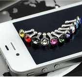 10 Stuks 3.5mm Diamant Stofkap iPhone Samsung HTC Sony - Multikleur (gemengde kleuren)