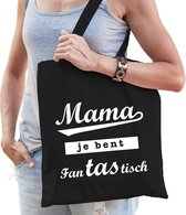 Cadeau tas zwart katoen met de tekst Mama je bent fanTAStisch - kadotasje voor moeders