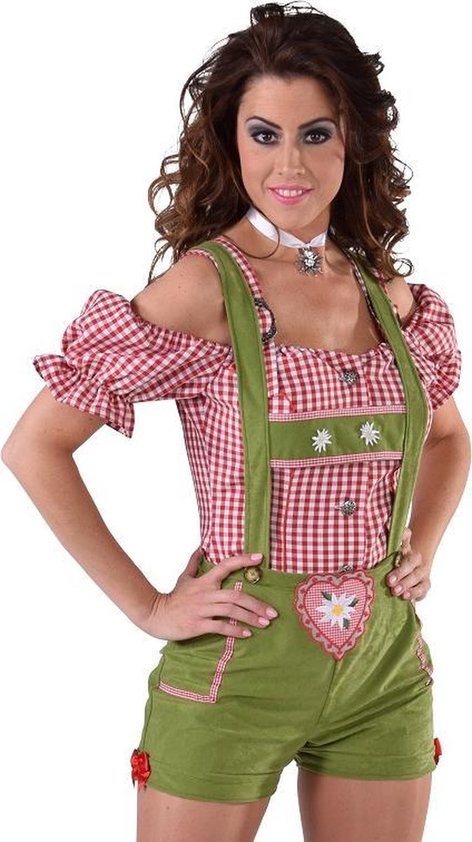 Inwoner lancering fax Tiroler broek - Groene lederhosen met bretels | Oktoberfest kleding maat 36  ( S ) | bol.com