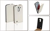 LELYCASE Wit Premium Lederen Flip Case Hoesje LG G Pro 2