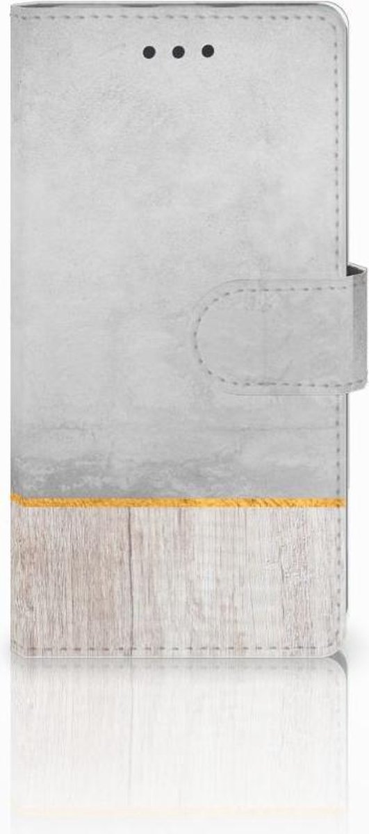 Huawei Ascend P8 Lite Book Style Case Wood Concrete