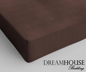 Dreamhouse Katoen Hoeslaken - 180x200 cm - Bruin - Lits-Jumeaux