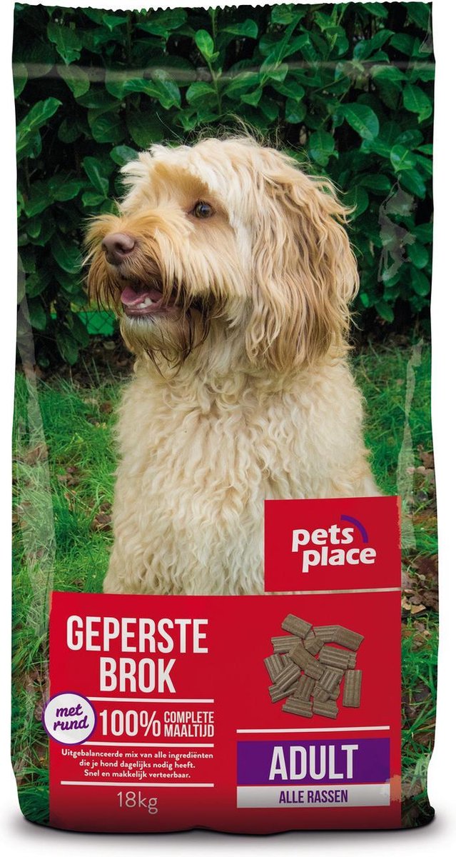 Pets Place Adult Geperste Brokken - Gevogelte&Vlees - Hondenvoer - 18 kg |  bol.com
