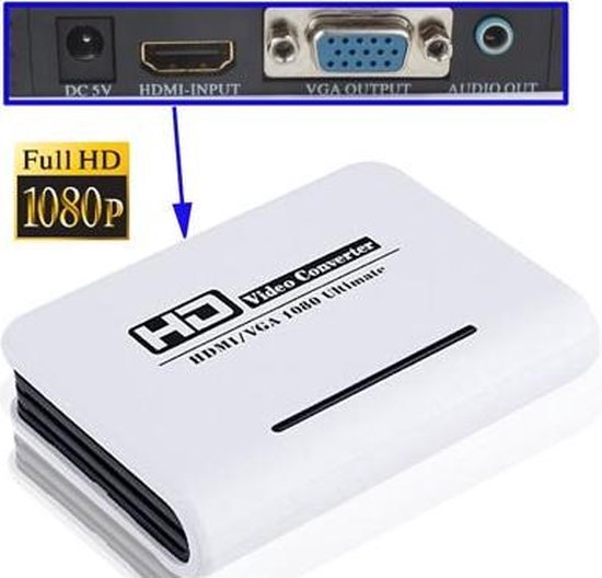 Adaptateur HDMI Mâle Vers VGA Femelle Avec Audio - Convertisseur Numérique/analogique Pour PC, Moniteur, Projecteur