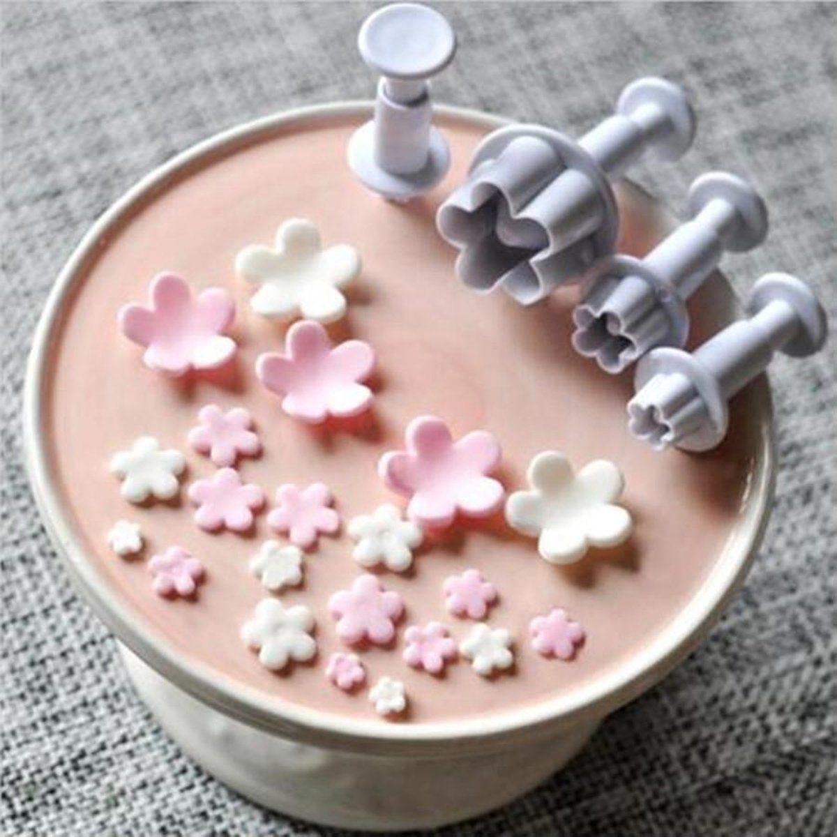 Fondant Uitsteekvormpjes Set 26 Stuks - Roestvrij Staal, Voor Bloemen En Decoratie, Met 4 Balletjes