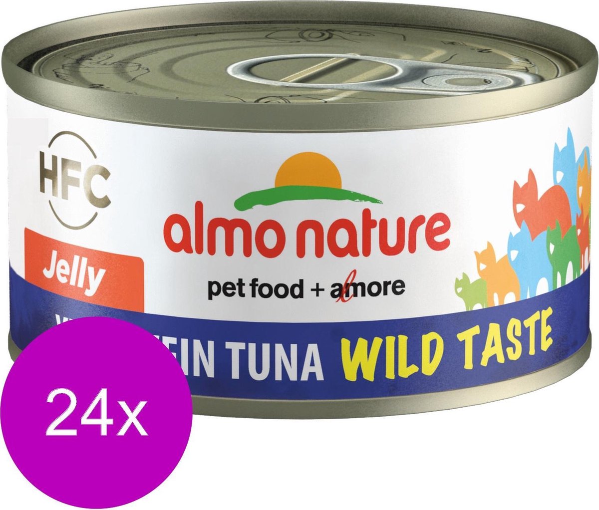 Almo Nature  Natvoer Katten - HFC Jelly - Wild Taste Geelvin Tonijn 24 x 70g