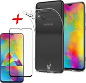 Samsung Galaxy M20 Hoesje + Screenprotector Full-Screen - Transparant Siliconen TPU Soft Case - iCall