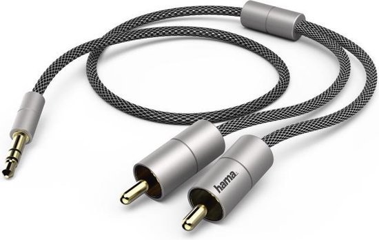 Hama Alu Line 1m audio kabel 3.5mm 2 x RCA Zilver | bol.com