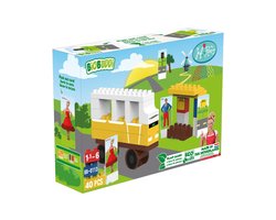 BiOBUDDi  - Juf Roos - De wielen van de bus - 36 delig - Past op Duplo !! - Jongens en Meisjes - Speelgoed - Sint / Kerst Cadeau Tip !!