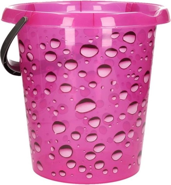 Roze emmer met waterdruppels 12 liter | bol.com