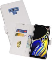 Hoesje Geschikt voor de Samsung Galaxy Note 9 - Kaarthouder Book Case Telefoonhoesje - Wit