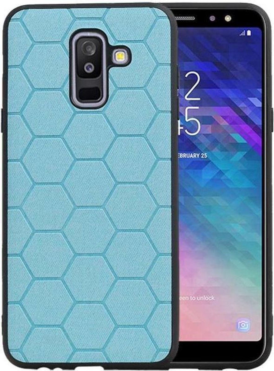 Hexagon Hard Case voor Samsung Galaxy A6 Plus 2018 Blauw