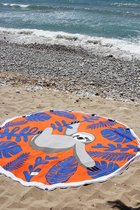 Mycha Ibiza – roundie - rond strandlaken – 100% katoen – cala luiaard – oranje