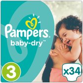 Pampers Baby-Dry Luiers - Maat 3 - 5-9 kg - 34 Stuks