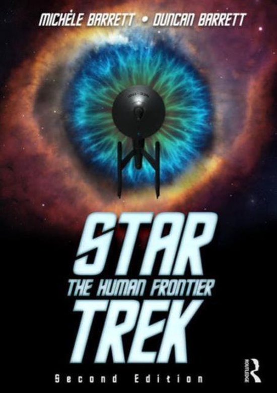 Couverture de livre avec le logo Star Trek, un vaisseau spatial et une nébuleuse ressemblant à un œil.