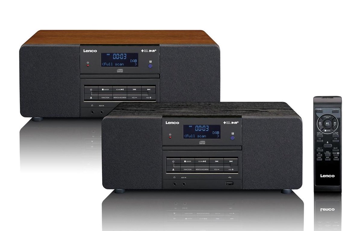 Lenco DAR-050 - DAB+ Radio met CD-speler, USB en AUX-ingang - Hout | bol.com