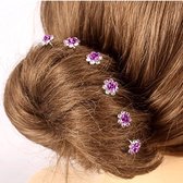 Hairpins – Paars Roosje - 5 stuks| Haarpin - Haarsieraad - Haarversiering - Haaraccessoire | Bruid - Bruidsmeid - Bruidsmeisje - Bruidskapsel | Feest - Gelegenheid - Bruiloft - Kerst - Gala -