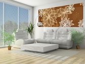 Flowers Abstract Brown Photo Wallcovering
