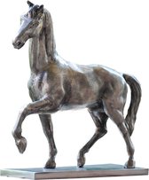 Tinnen Paard - 34cm hoog - Uniek exemplaar - luxe geschenk