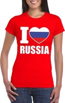 Rood I love Rusland fan shirt dames 2XL