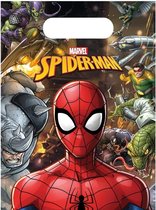 12x Marvel Spiderman themafeest uitdeelzakjes/snoepzakjes 12 x 23 cm - Feestzakjes - Kinderfeestje feestartikelen - Multi