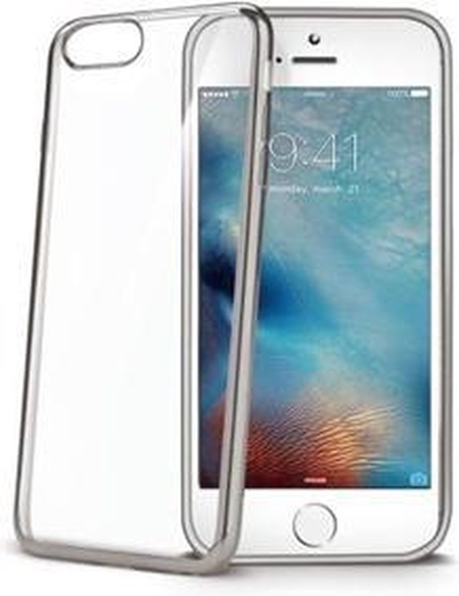 Celly Laser Back cover hoesje - Transparant/Zilver - voor iPhone 7 / 8 / SE (2020/2022)