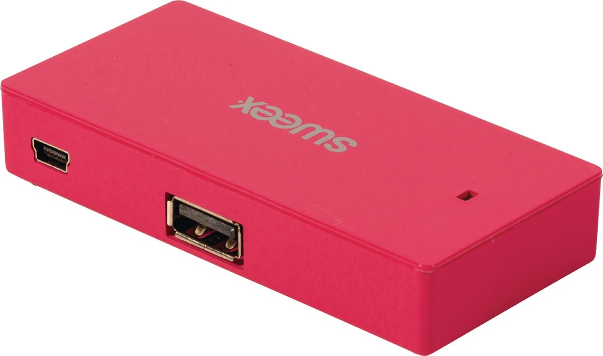 Sweex 4-poorts USB hub - USB2.0 - roze - 0,60 meter | bol.com