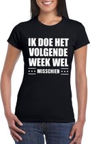 Zwart ik doe het volgende week wel shirt voor dames 2XL