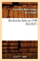 Sciences Sociales- Recherche Faite En 1540, (Éd.1827)