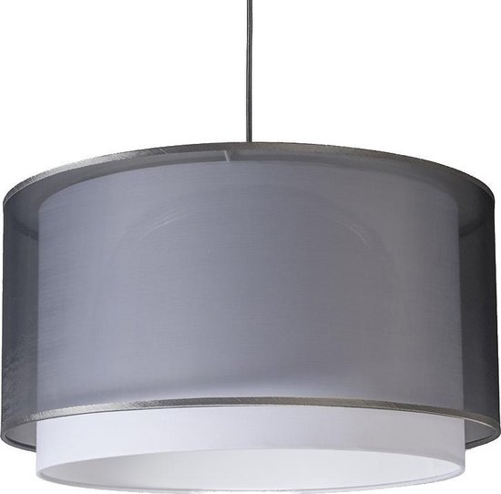 QAZQA hanglamp - Moderne Hanglamp met kap - 1 lichts - H 1150 mm - Grijs - Woonkamer | Slaapkamer | Keuken