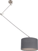 QAZQA blitz - Moderne Verstelbare hanglamp voor boven de eettafel | in eetkamer - 1 lichts - L 1000 mm - Donkergrijs - Woonkamer | Slaapkamer | Keuken