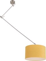 QAZQA blitz - Moderne Verstelbare hanglamp voor boven de eettafel | in eetkamer - 1 lichts - L 1000 mm - Geel - Woonkamer | Slaapkamer | Keuken
