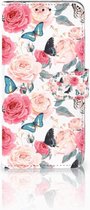 Geschikt voor Samsung Galaxy S10 Plus Bookcover hoesje Butterfly Roses