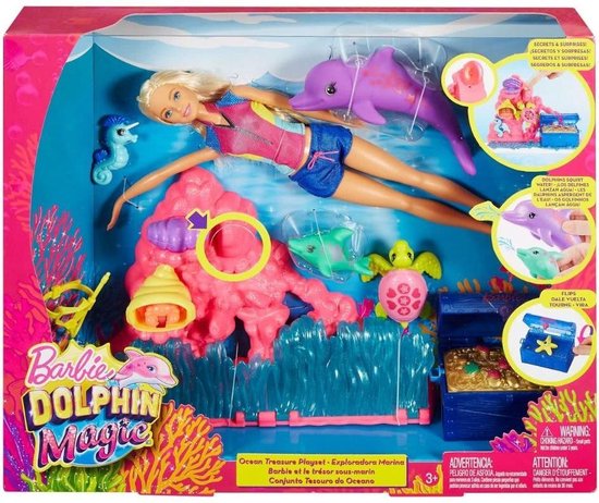 na school Graf noedels Barbie Magische Dolfijn Speelset Oceaanschat | bol.com