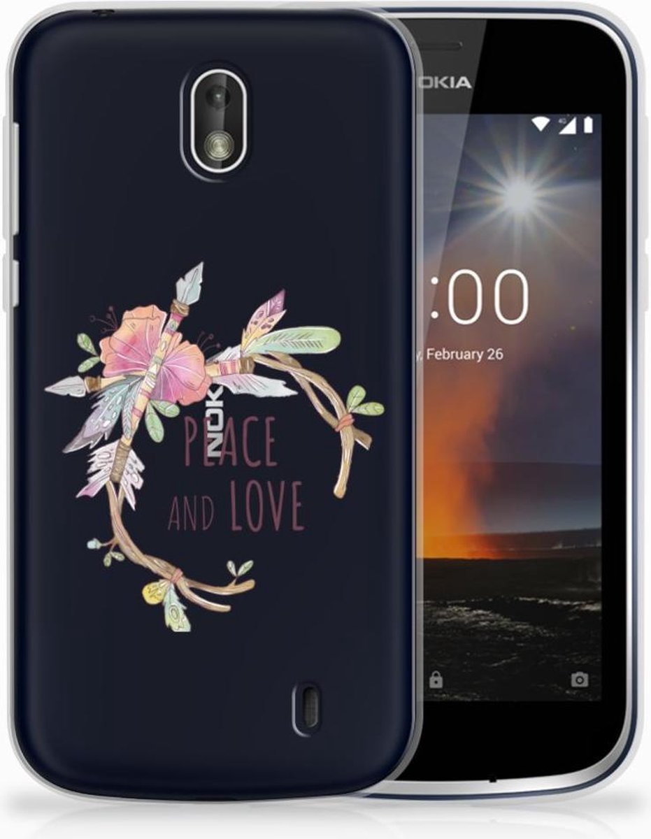 Nokia 1 Telefoonhoesje met Naam Boho Text