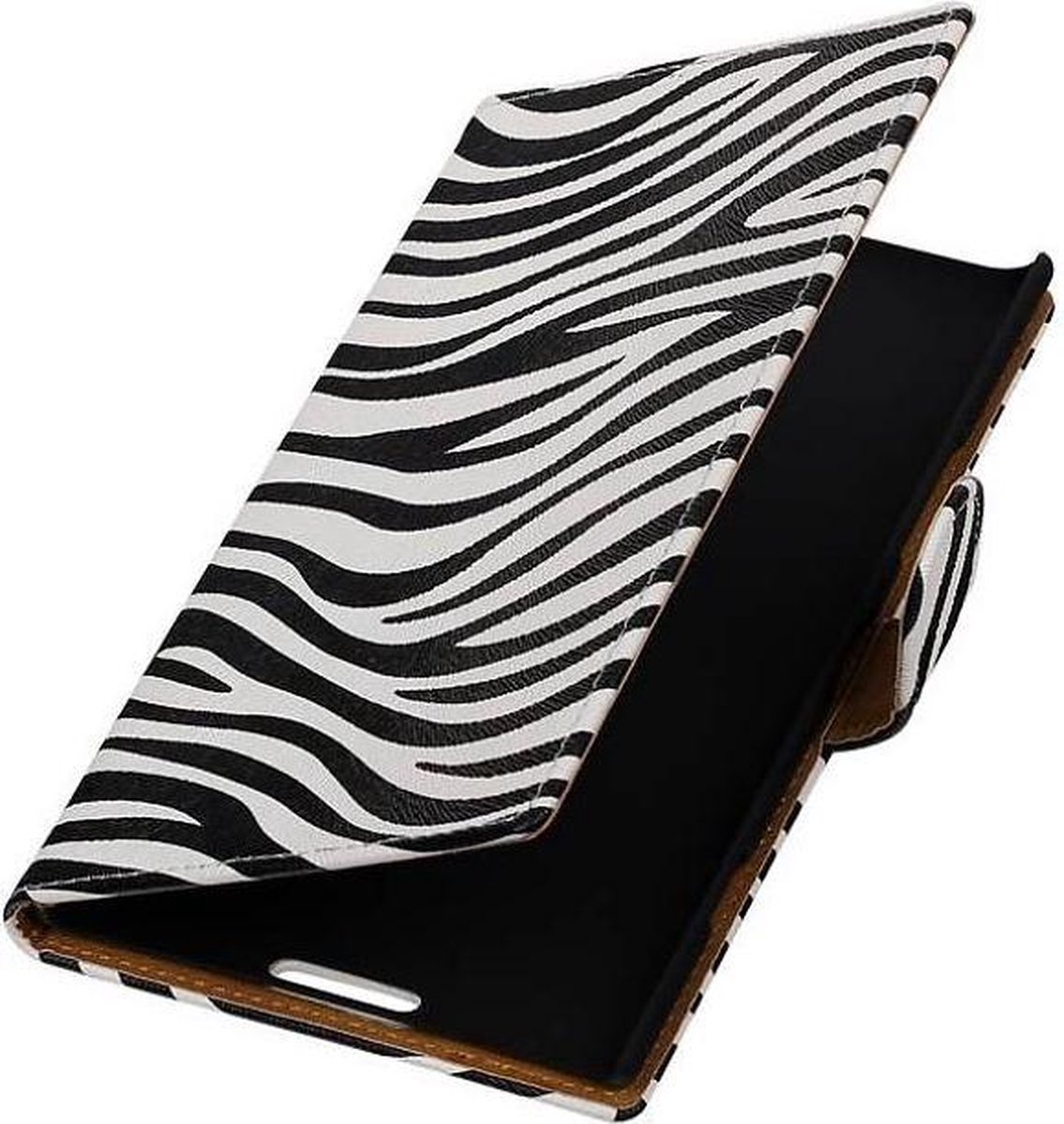 Zebra Bookstyle Wallet Case Hoesjes Geschikt voor Nokia Lumia 1520 Wit