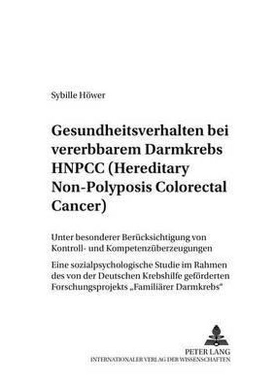 Gesundheitsverhalten bei vererbbarem Darmkrebs HNPCC (Heredi ... - cover