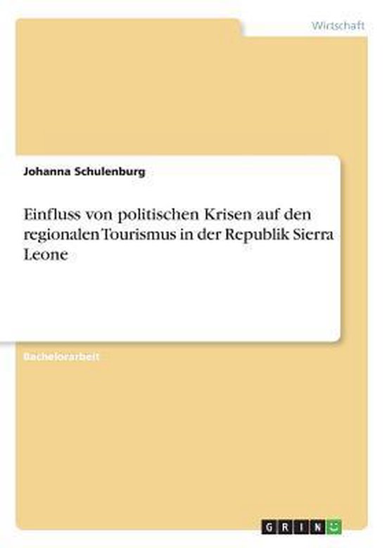Einfluss von politischen Krisen auf den regionalen Tourismus ... - cover